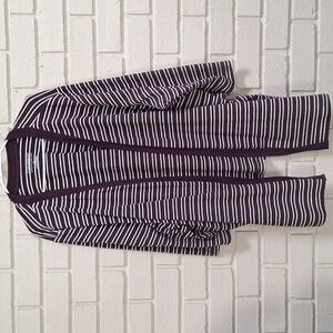Catherines Purple and White Striped Cardigan Open Front Cardigan. Size 4X NWOT